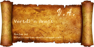 Vertán Anett névjegykártya