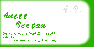 anett vertan business card